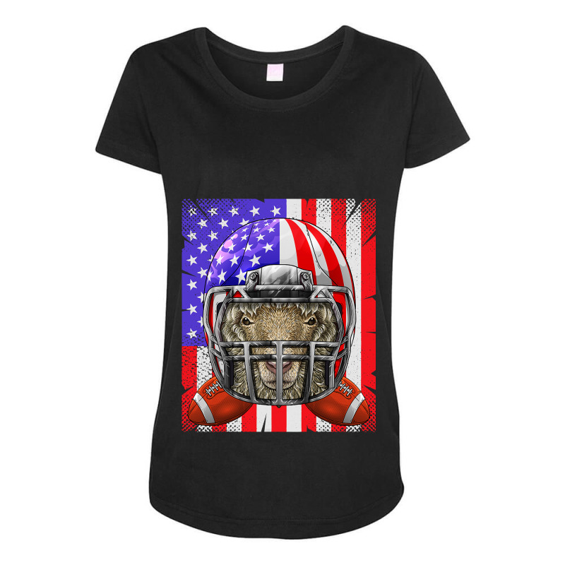 Football Sheep Football Usa Flag Merica Farm Animal Football 228 Maternity Scoop Neck T-shirt by peafowl | Artistshot