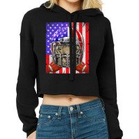 Football Sheep Football Usa Flag Merica Farm Animal Football 228 Cropped Hoodie | Artistshot