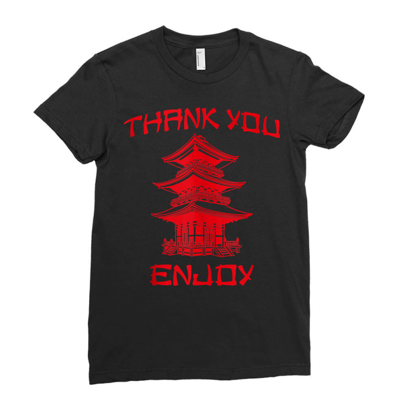 Chinese Take Out Thank You Enjoy Tee Costume Tank Top Ladies Fitted T-Shirt by zagelmaglime | Artistshot