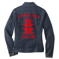 Chinese Take Out Thank You Enjoy Tee Costume Tank Top Ladies Denim Jacket | Artistshot