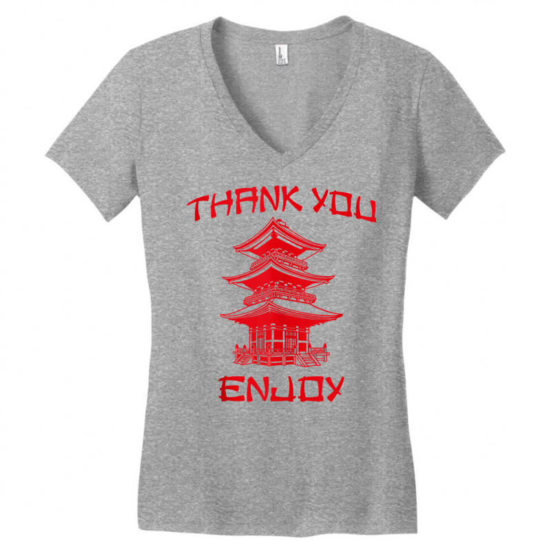 Chinese Take Out Thank You Enjoy Tee Costume Tank Top Women's V-Neck T-Shirt by zagelmaglime | Artistshot