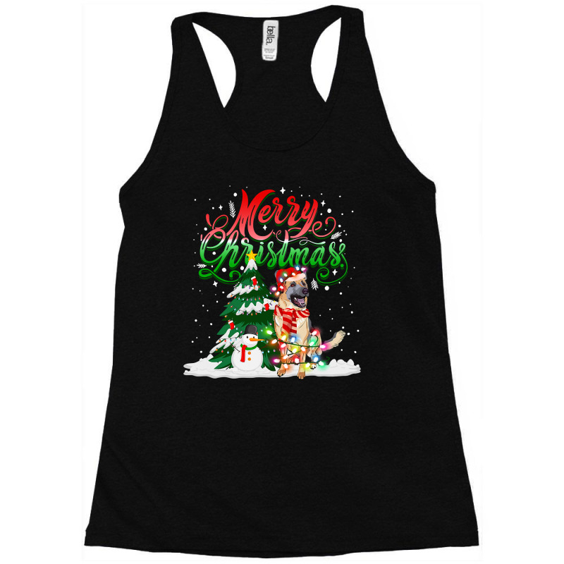 German Shepherd Gsd Christmas Lights Pajama Matching German Shepherd S Racerback Tank by pester | Artistshot