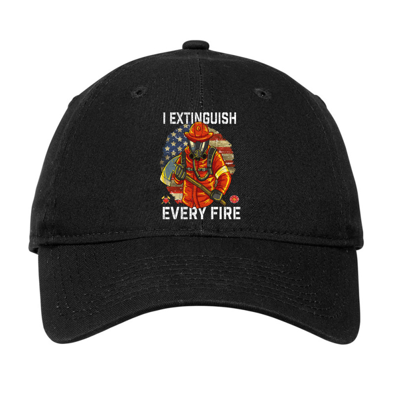 Firefighter Fireman Mens Fireman Ax American Flag Fire Fighting Patrio Adjustable Cap by peafowl | Artistshot