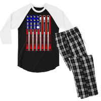 Us Flag Pool Table Billiard Player Patriotic Snooker T Shirt Men's 3/4 Sleeve Pajama Set | Artistshot