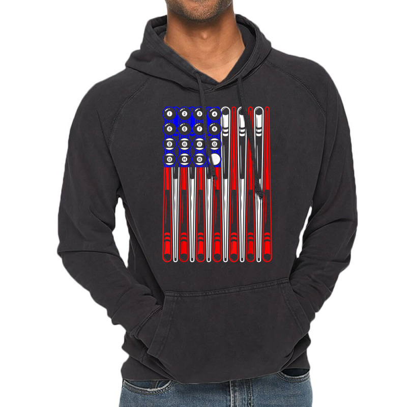 Us Flag Pool Table Billiard Player Patriotic Snooker T Shirt Vintage Hoodie | Artistshot