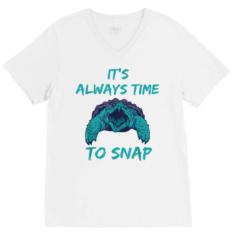 Aligator Snapping Turtle Time To Snap Snapping Turtle Lover T Shirt V-neck Tee | Artistshot