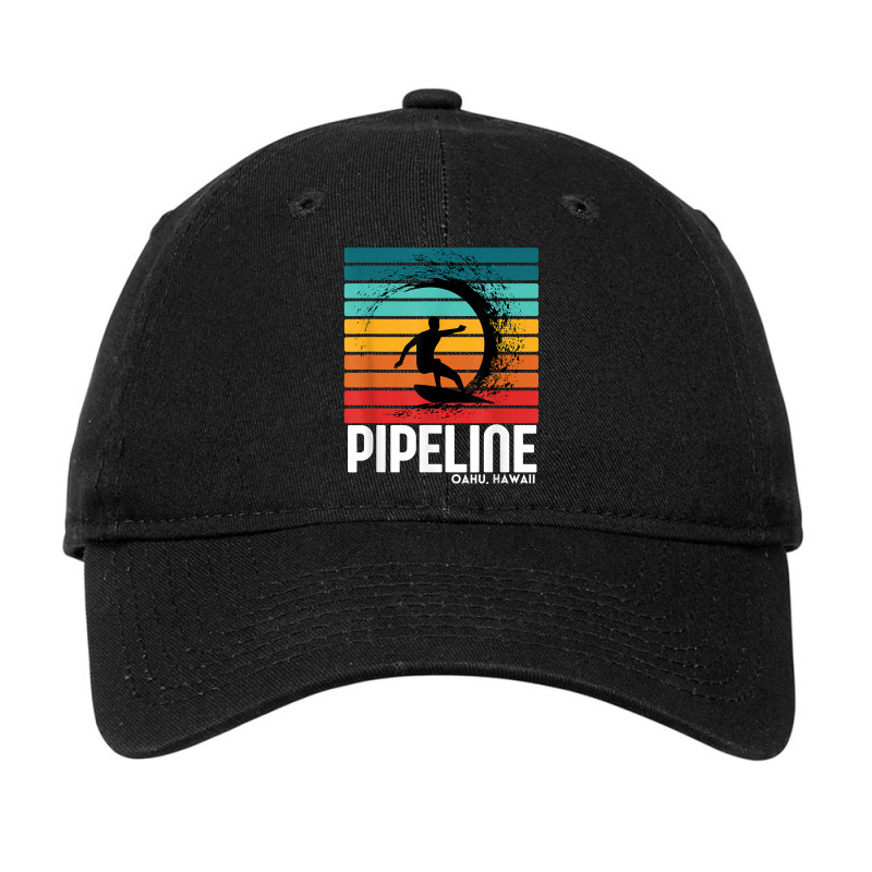 Surf Pipeline Oahu Beach Vintage Retro Surfing T Shirt Adjustable Cap | Artistshot