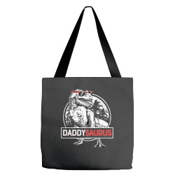 daddy saurus t rex dinosaur men father's day family matching premium t Tote Bags | Artistshot