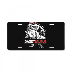 daddy saurus t rex dinosaur men father's day family matching premium t License Plate | Artistshot