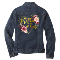 Womens Bridal Team Matching Floral Gift For Sister Matron Of Honor T S Ladies Denim Jacket | Artistshot