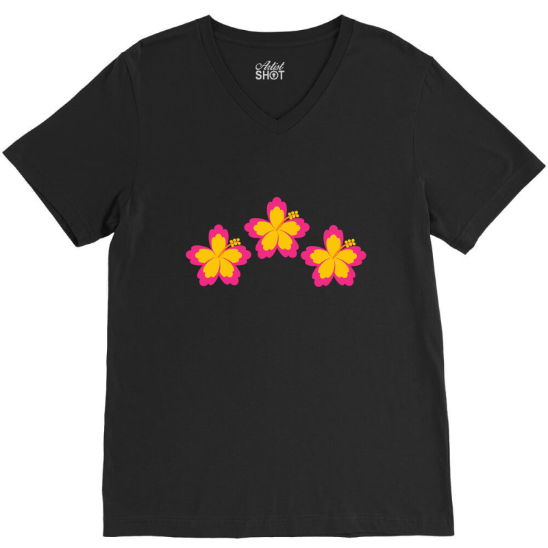 Hawaiian Flower V-neck Tee | Artistshot