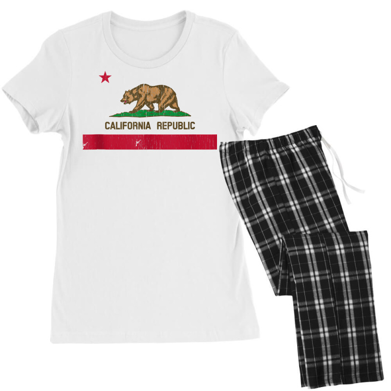 Vintage 1846 California Bear Republic State Flag Tank Top Women's Pajamas Set by milkeyderamse | Artistshot