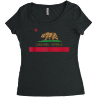 Vintage 1846 California Bear Republic State Flag Tank Top Women's Triblend Scoop T-shirt | Artistshot