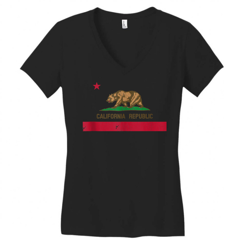 Vintage 1846 California Bear Republic State Flag Tank Top Women's V-Neck T-Shirt by milkeyderamse | Artistshot