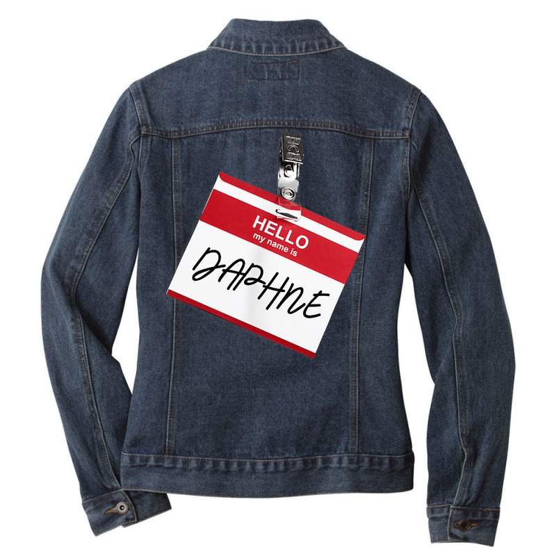 Hello My Name Is Daphne Funny Halloween Name Tag Custome T Shirt Ladies Denim Jacket by dubrayhecallezhd | Artistshot