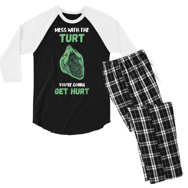 Mess With The Turt Snapping Turtle Aligator Snapping Turtle T Shirt Men's 3/4 Sleeve Pajama Set | Artistshot