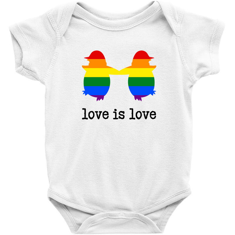 Love Is Love Penguin For Light Baby Bodysuit by autlu2024 | Artistshot