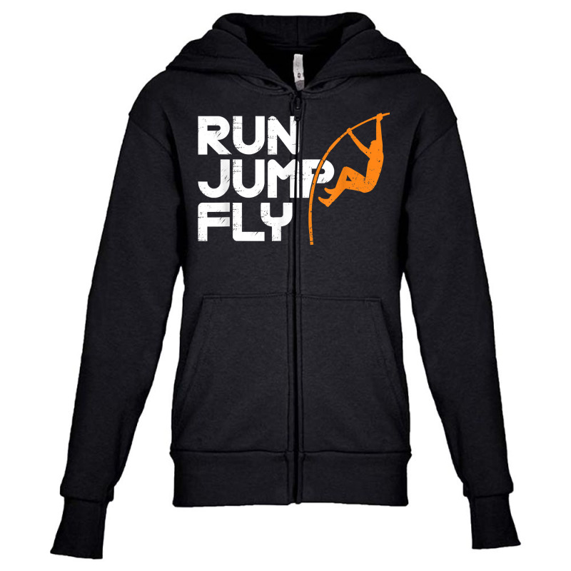 Run Jump Fly Pole Vault Pole Jumping Track And Filed T Shirt Youth Zipper Hoodie by riogasehzilahiy | Artistshot