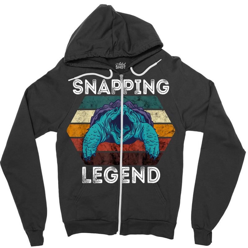 Snapping Legend Aligator Snapping Turtle Retro Reptile Lover T Shirt Zipper Hoodie | Artistshot