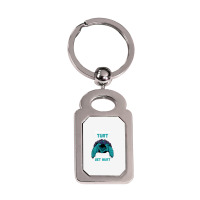 Snapping Turtle Mess With The Turt Snapping Turtle Lover T Shirt Silver Rectangle Keychain | Artistshot