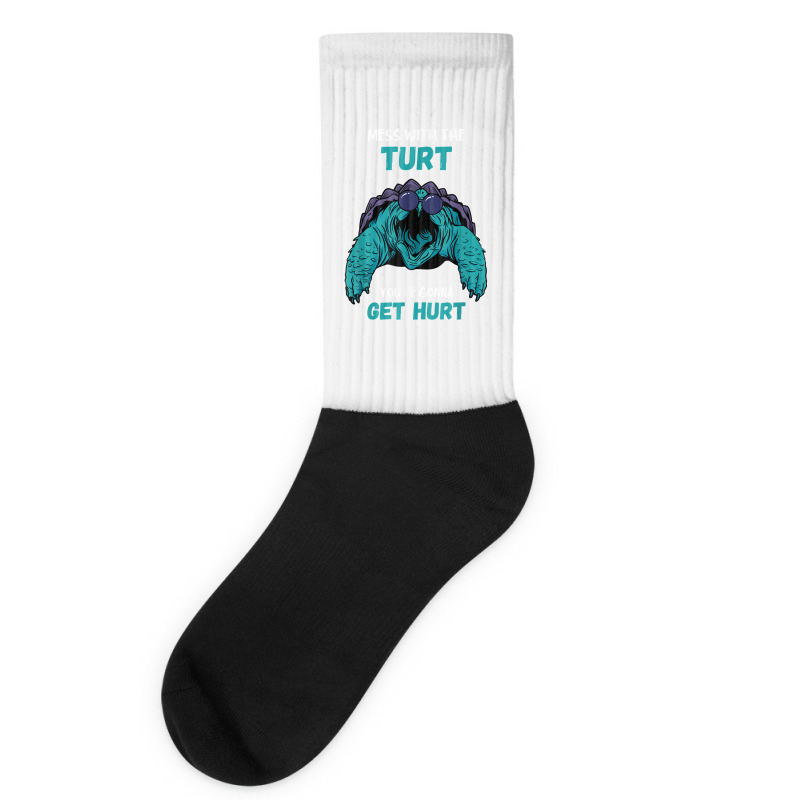 Snapping Turtle Mess With The Turt Snapping Turtle Lover T Shirt Socks | Artistshot