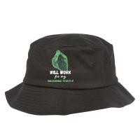 Snapping Turtle Will Work For Snapping Turtle Lover Reptile T Shirt Bucket Hat | Artistshot