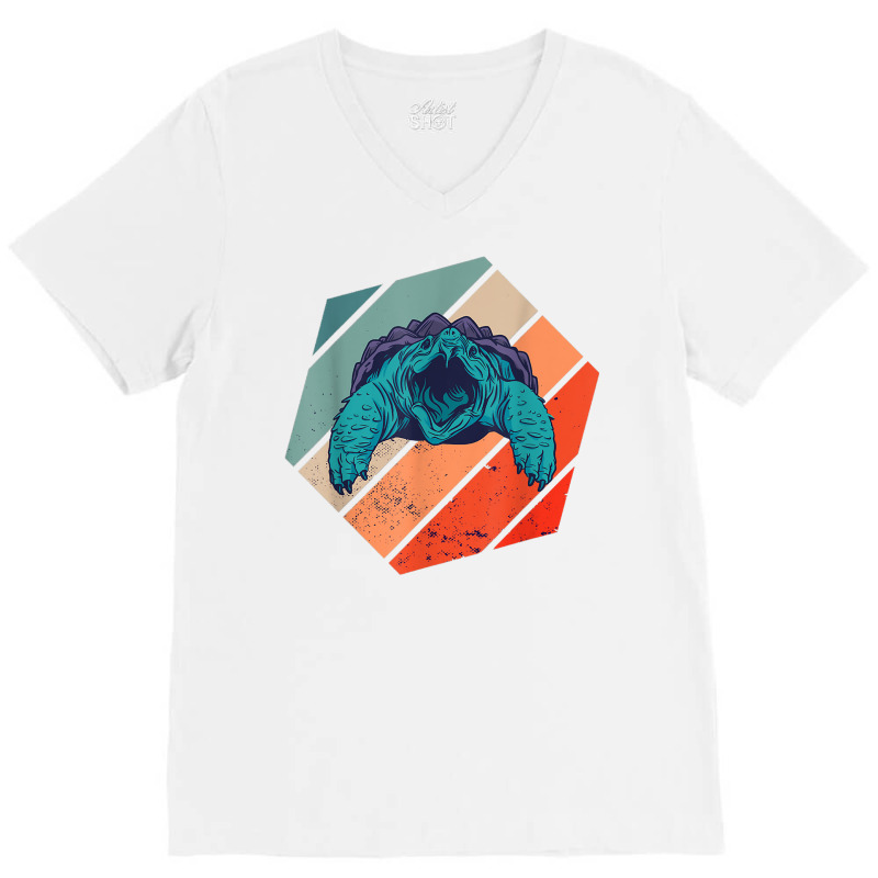 Snapping Turtle Hexa Retro Sea Animal Snapping Turtle Lover T Shirt V-neck Tee | Artistshot