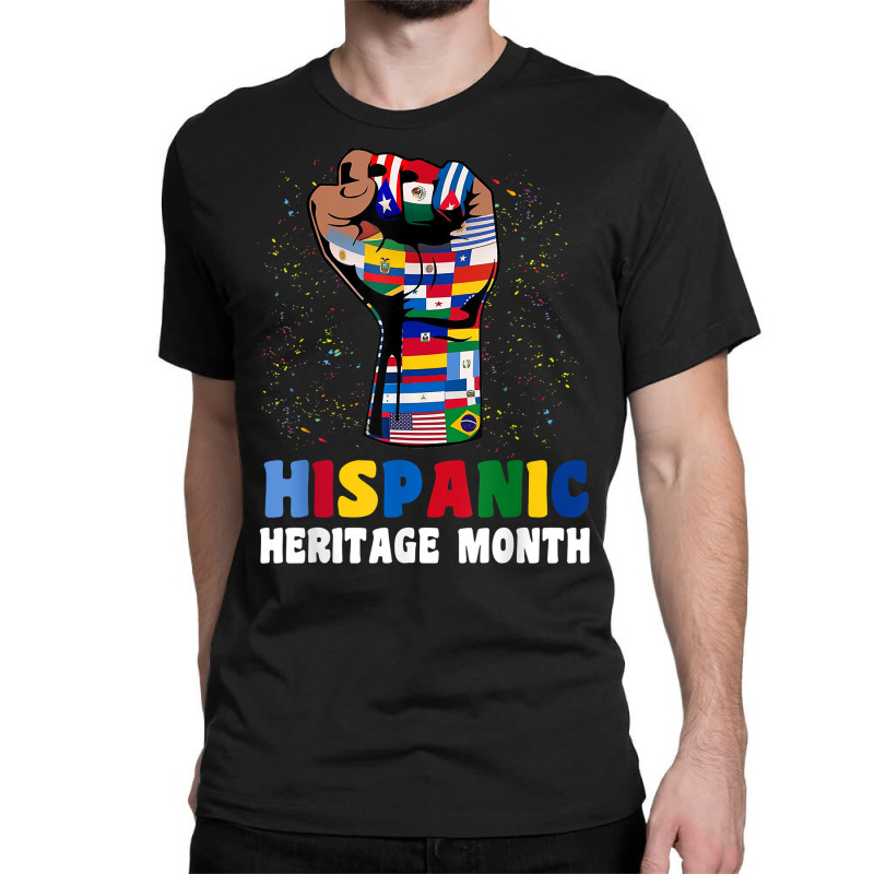 Hispanic Heritage Month Colorful Countries Flags Latinx Hand T Shirt Classic T-shirt by klezgbnist | Artistshot