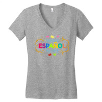 Womens En Espanol Por Favor Spanish Bilingual Teacher Maestra T Shirt Women's V-neck T-shirt | Artistshot