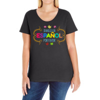 Womens En Espanol Por Favor Spanish Bilingual Teacher Maestra T Shirt Ladies Curvy T-shirt | Artistshot