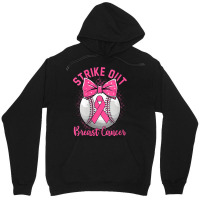 Womens Strike Out Breast Cancer Awareness Day Pink Ribbon Baseball Unisex Hoodie | Artistshot