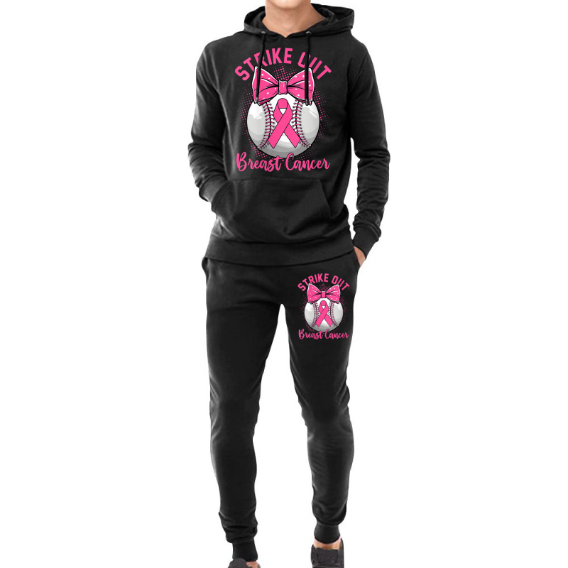 Womens Strike Out Breast Cancer Awareness Day Pink Ribbon Baseball Hoodie & Jogger set by LaytonDesign | Artistshot