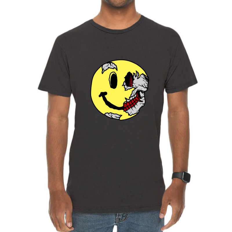 Emote Smile Skull Vintage T-Shirt by mshel tyan | Artistshot