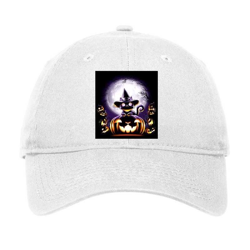 Witch Cat Night Adjustable Cap by RamaArt | Artistshot