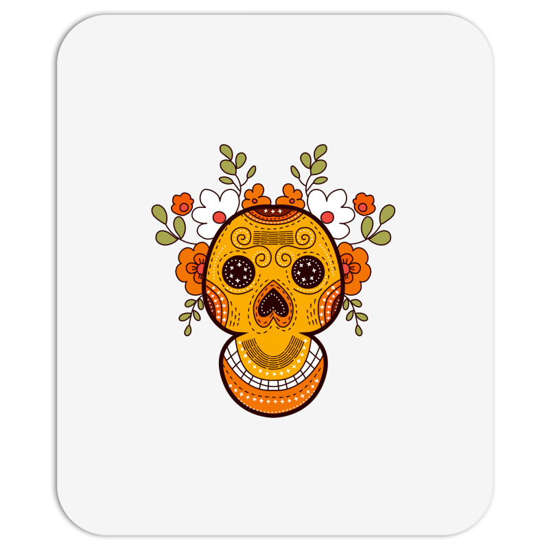 Orange Skull Mousepad | Artistshot