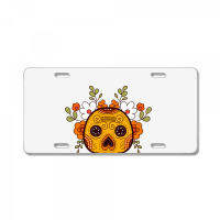 Orange Skull License Plate | Artistshot