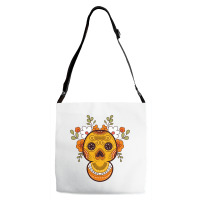 Orange Skull Adjustable Strap Totes | Artistshot