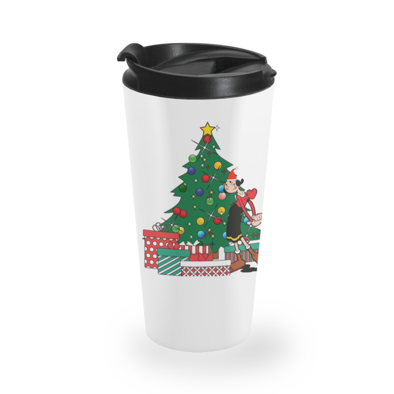 Olive Oyl Around The Christmas Tree Popeye Travel Mug | Artistshot