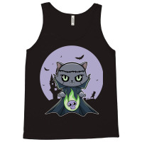 Black Cat Vampire Dracula And Magic Anime Halloween Fire Tank Top | Artistshot