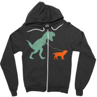 Dog Dinosaur   Vintage T Rex & English Springer Spaniel T Shirt Zipper Hoodie | Artistshot