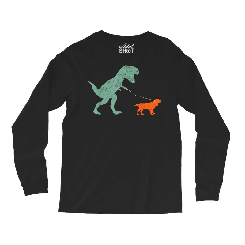 Dog Dinosaur   Vintage T Rex & English Springer Spaniel T Shirt Long Sleeve Shirts | Artistshot