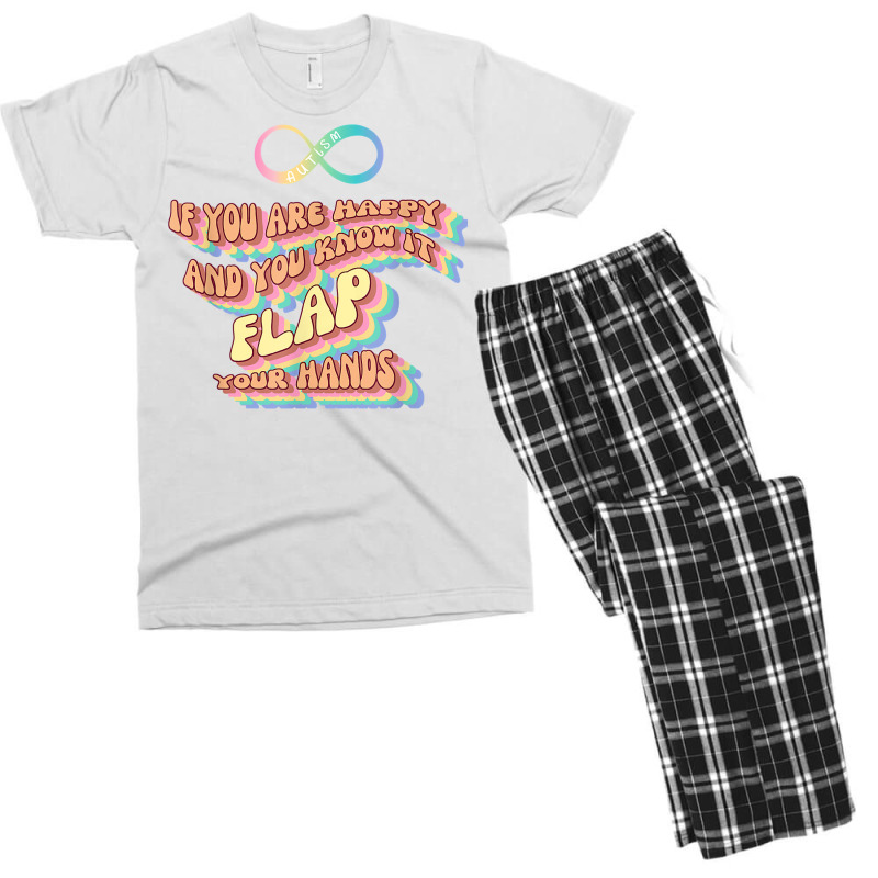 Fun Retro Style Neurodiversity And Autism Flap Your Hands T Shirt Men's T-shirt Pajama Set | Artistshot