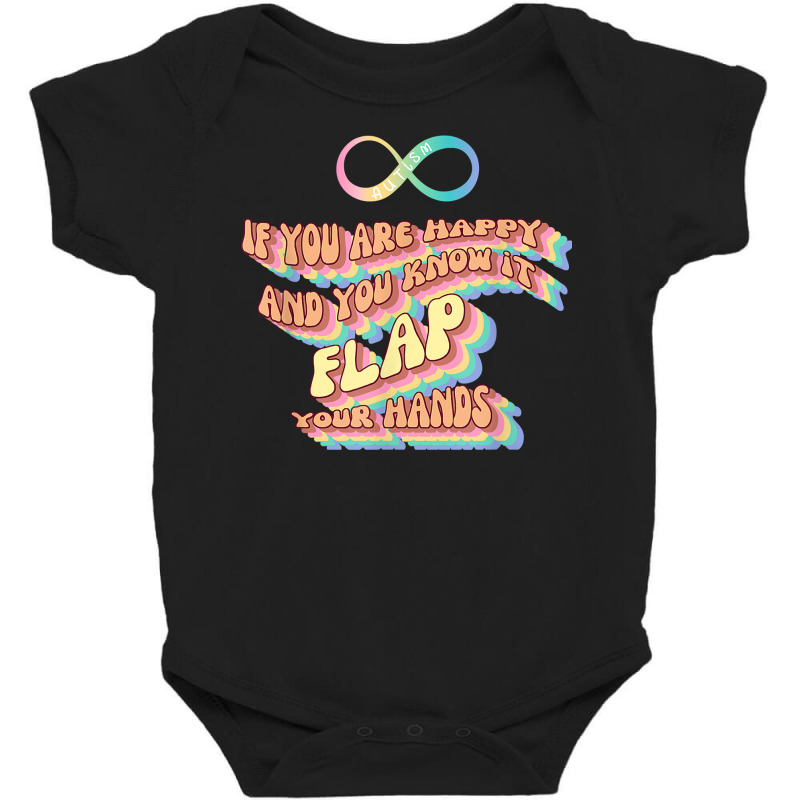 Fun Retro Style Neurodiversity And Autism Flap Your Hands T Shirt Baby Bodysuit | Artistshot