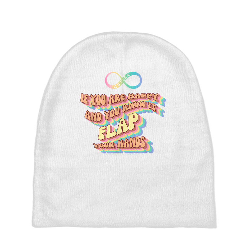 Fun Retro Style Neurodiversity And Autism Flap Your Hands T Shirt Baby Beanies | Artistshot