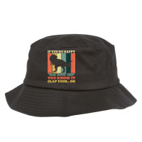 If You're Happy And You Know It Clap Your Oh Dinosaur T Rex T Shirt Bucket Hat | Artistshot