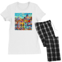 Italy Procida Island Marina Corricella Naples Bay Palette Knife Oil Pa Women's Pajamas Set | Artistshot