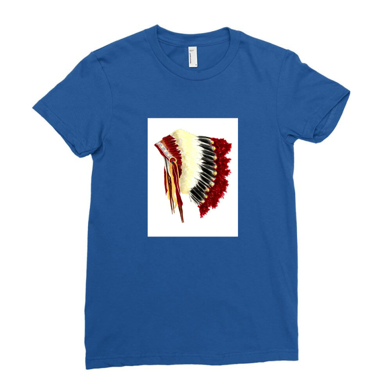 Native American Headdress Ladies Fitted T-Shirt by magicbooshrooms | Artistshot