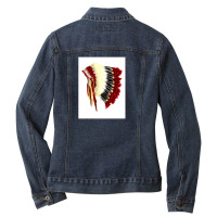 Native American Headdress Ladies Denim Jacket | Artistshot