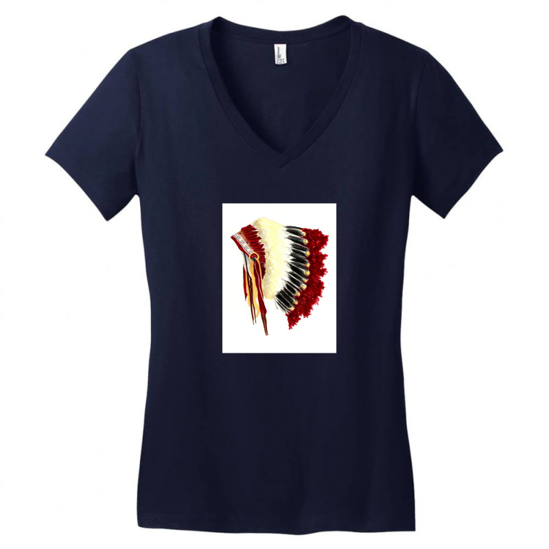 Native American Headdress Women's V-Neck T-Shirt by magicbooshrooms | Artistshot