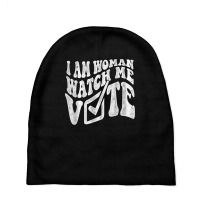 I Am Woman Watch Me Vote 2022 Blue Wave Vote T Shirt Baby Beanies | Artistshot